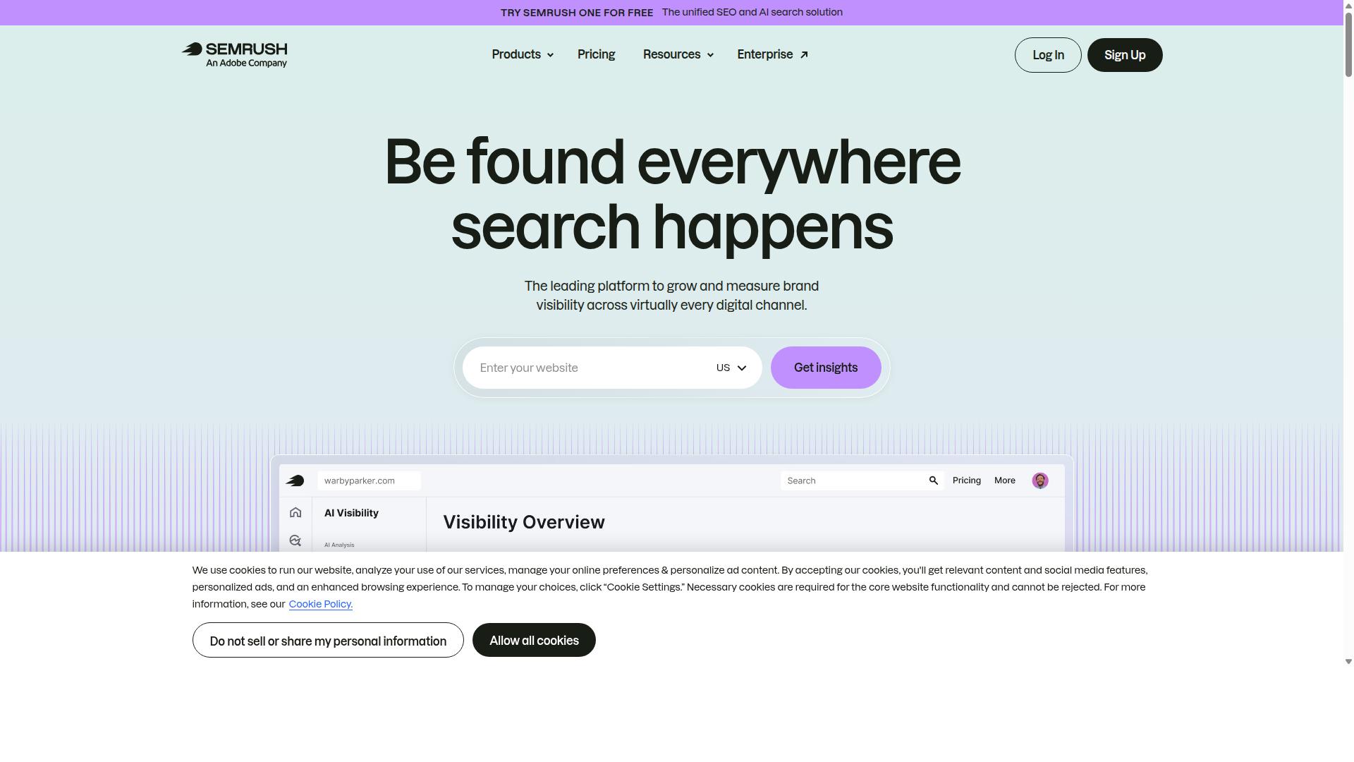 Semrush website